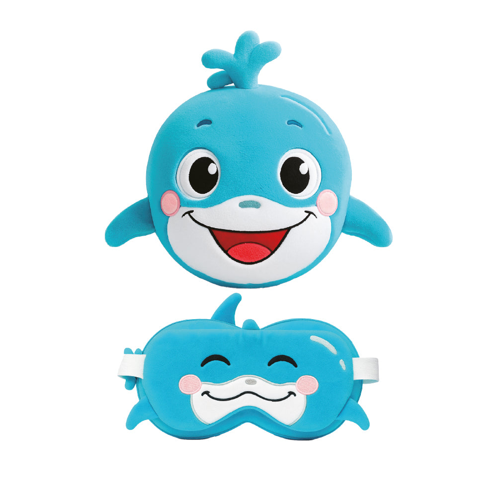 🐬 Almofada de viagem Zoo Nap Dolphin com máscara para os olhos