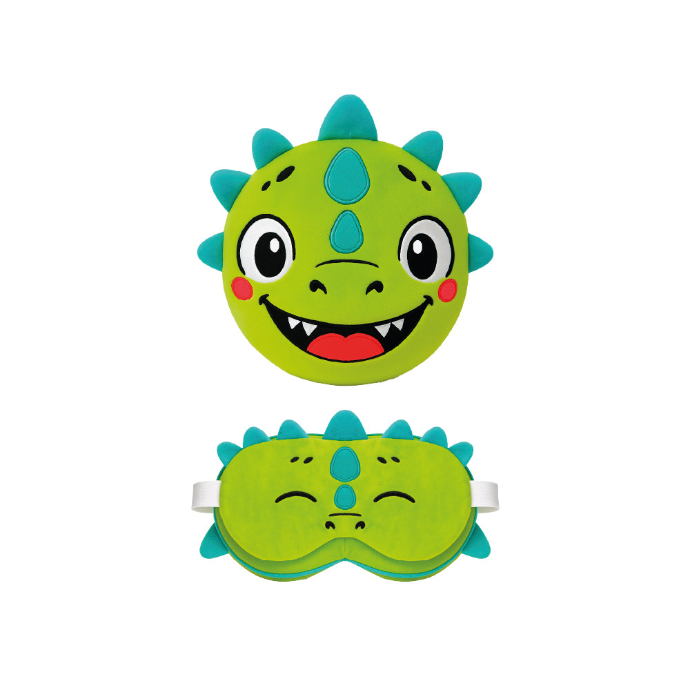 🦖 Almofada de viagem Zoo Nap Dinosaur com máscara para os olhos