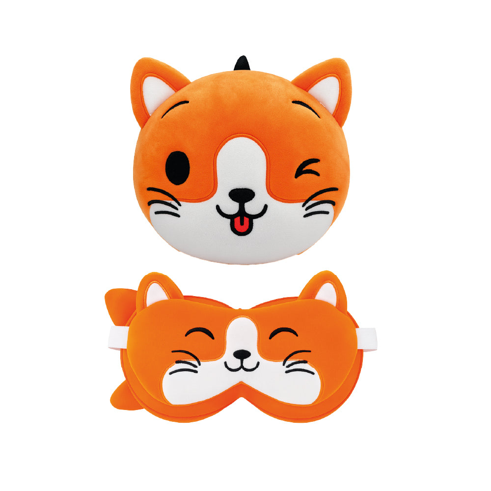 🐱 Almofada de viagem para gatos Zoo Nap com máscara para os olhos