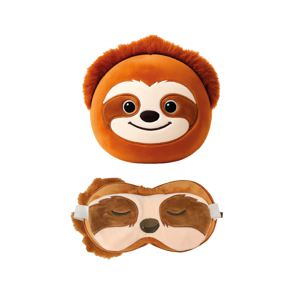 🐻 Almofada de viagem Zoo Nap Bear com máscara para os olhos