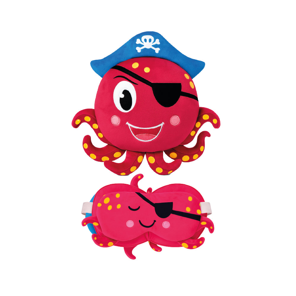 🐙 Almofada de viagem Zoo Nap Octopus com máscara para os olhos