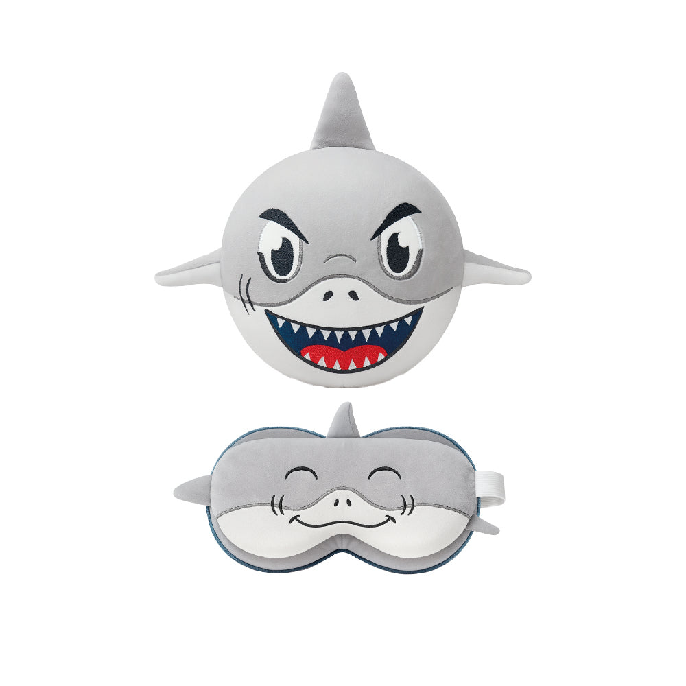 🦈 Almofada de viagem Zoo Nap Shark com máscara para os olhos